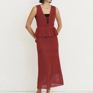 Resort Cover-Up Top and Skirt Set in Linen Blend